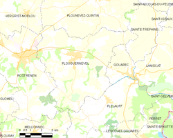 Map commune FR insee code 22220
